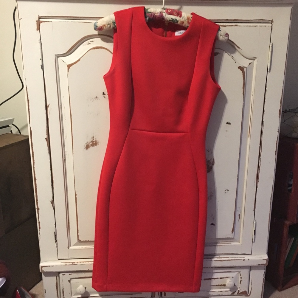 Red Calvin Klein dress